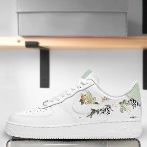 Custom Sage Floral Nike Air Force 1